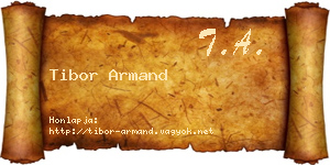 Tibor Armand névjegykártya